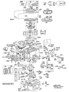Page A Diagram and Parts List for 142700  Briggs and Stratton Engine